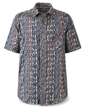David Taylor Shirt Mens XL Geometric Print Short Sleeve Button Down